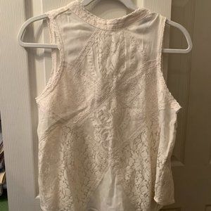 American Eagle Ivory Laced Sleeveless Top - Size S